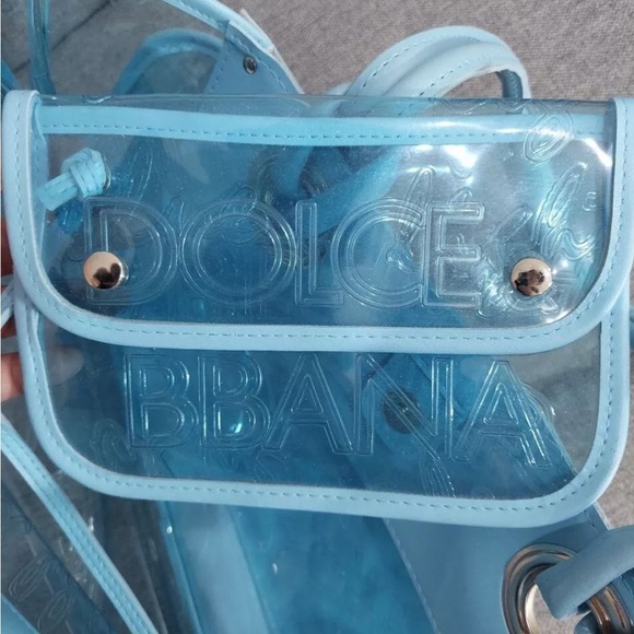 Dolce Gabbana Transparent leather trimmed , PVC Blue Tote Bag - Picture 7 of 12